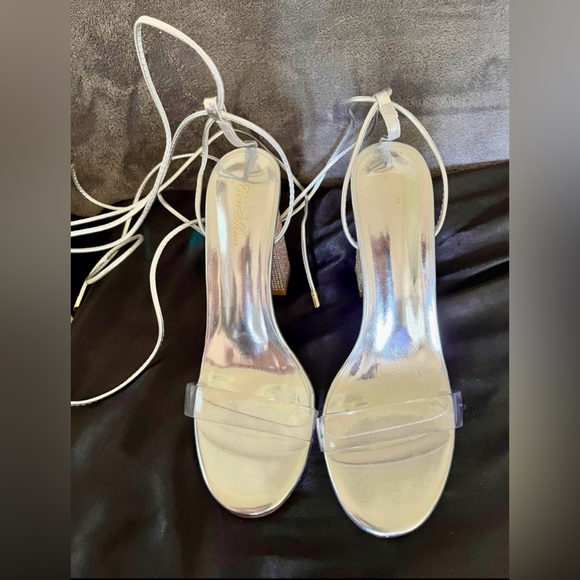 STRAPPY RHINESTONE HEELS - Picture 6 of 13